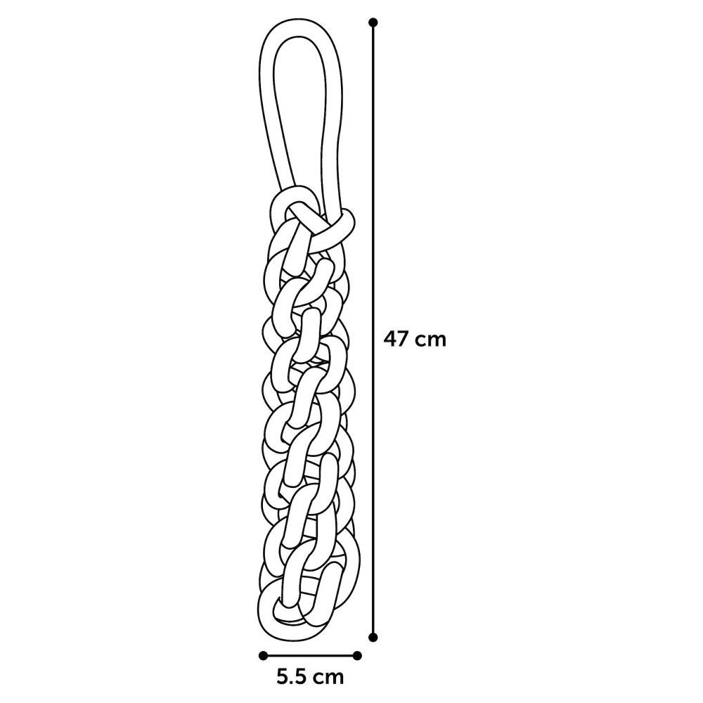 Corde à tirer Vokas. tressé, flottant. rouge et noir. taille S. 47 cm . jeux pour chien. - Imagen 4