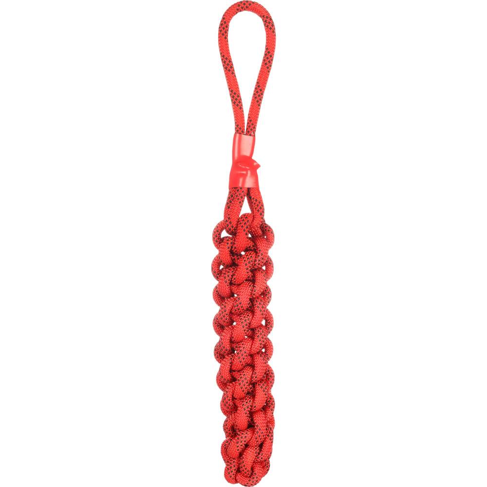Corde à tirer Vokas. tressé, flottant. rouge et noir. taille S.  47 cm . jeux pour chien. - Imagen 3