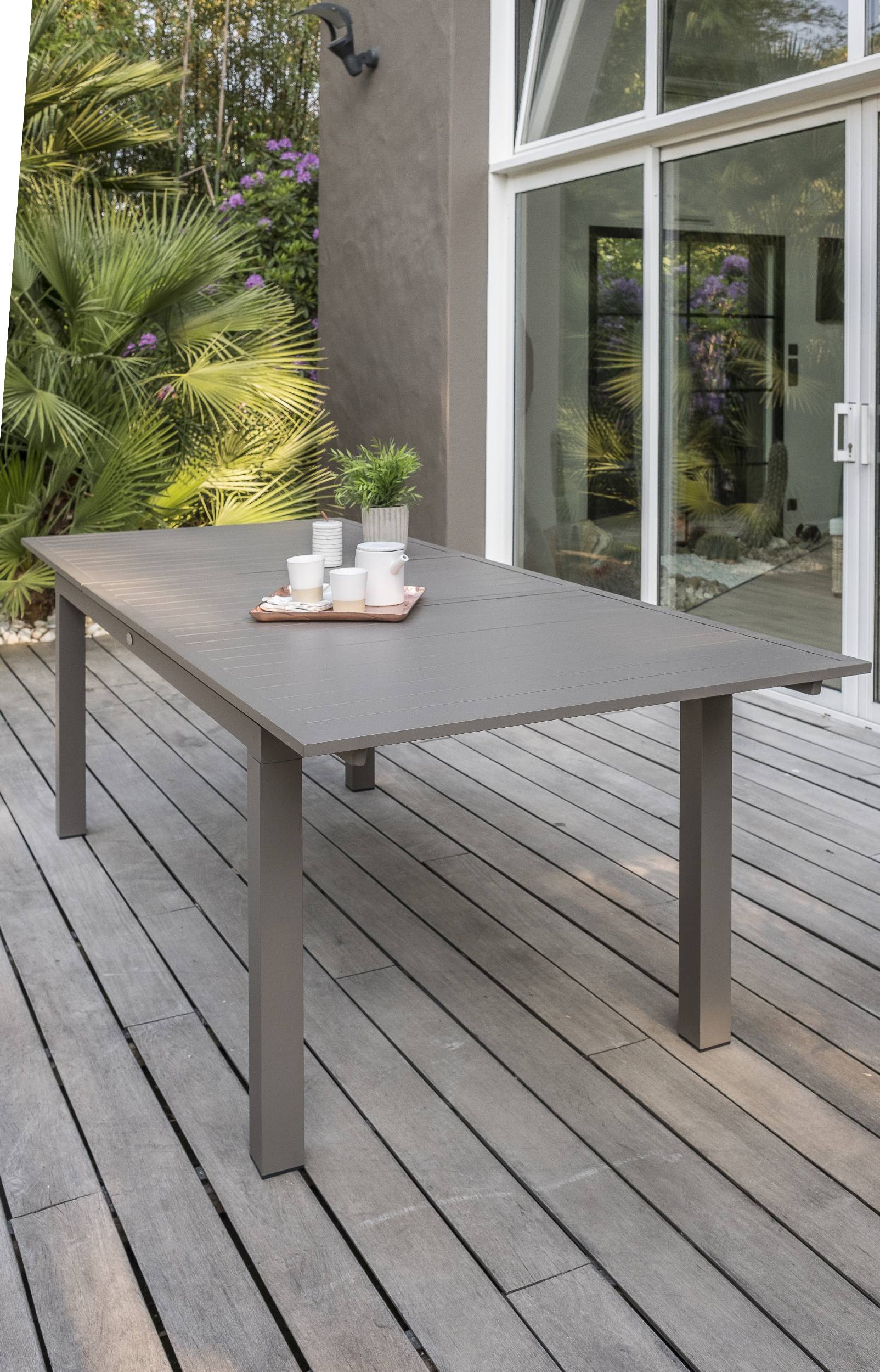 Dcb Garden - Ensemble repas ZAHARA 6 places en aluminium taupe - DCB GARDEN - Image 9