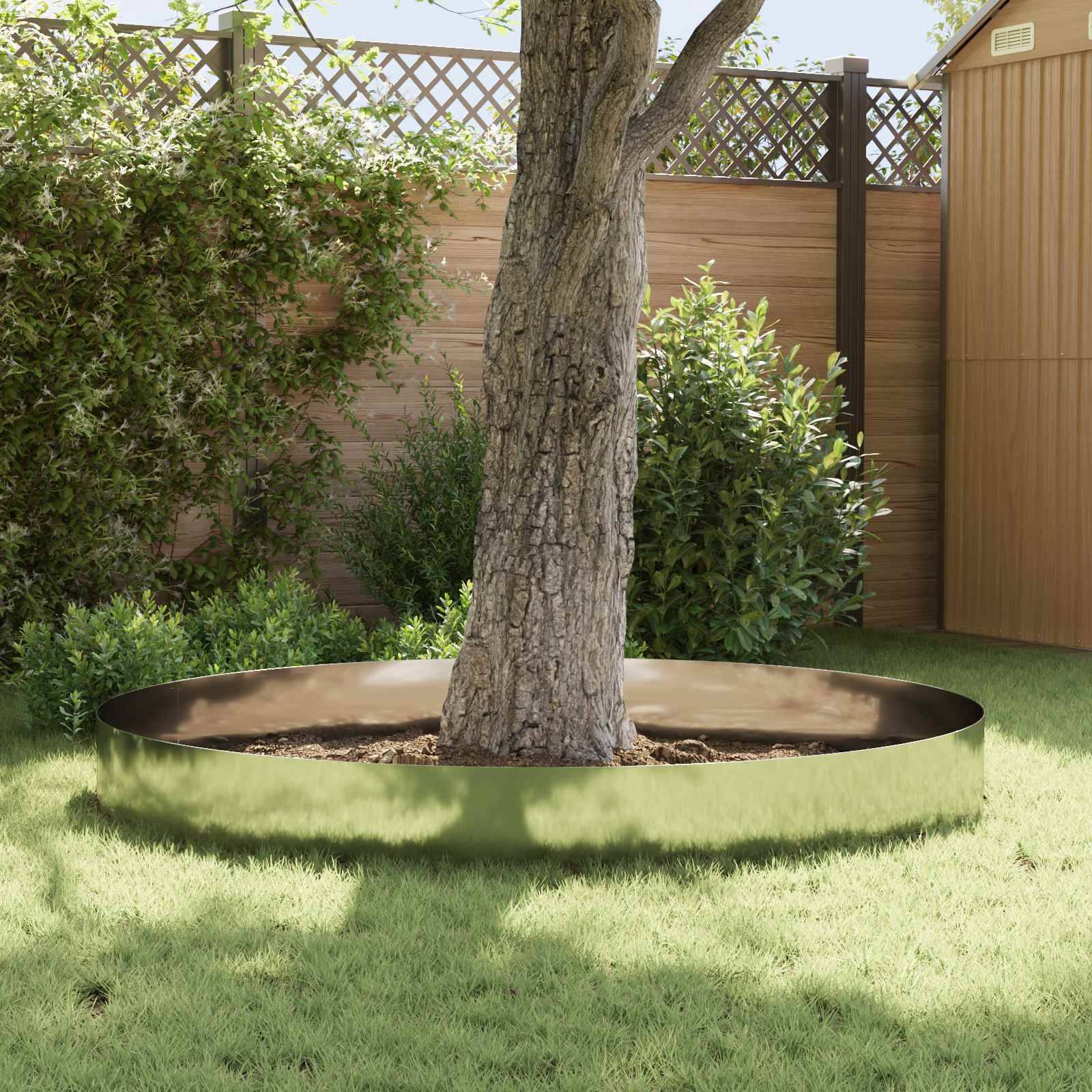 Bordure de pelouse acier aménagement jardin délimitation 10 pcs 100x22 cm Argenté - ComfortXL Outdoor Living - Image 4