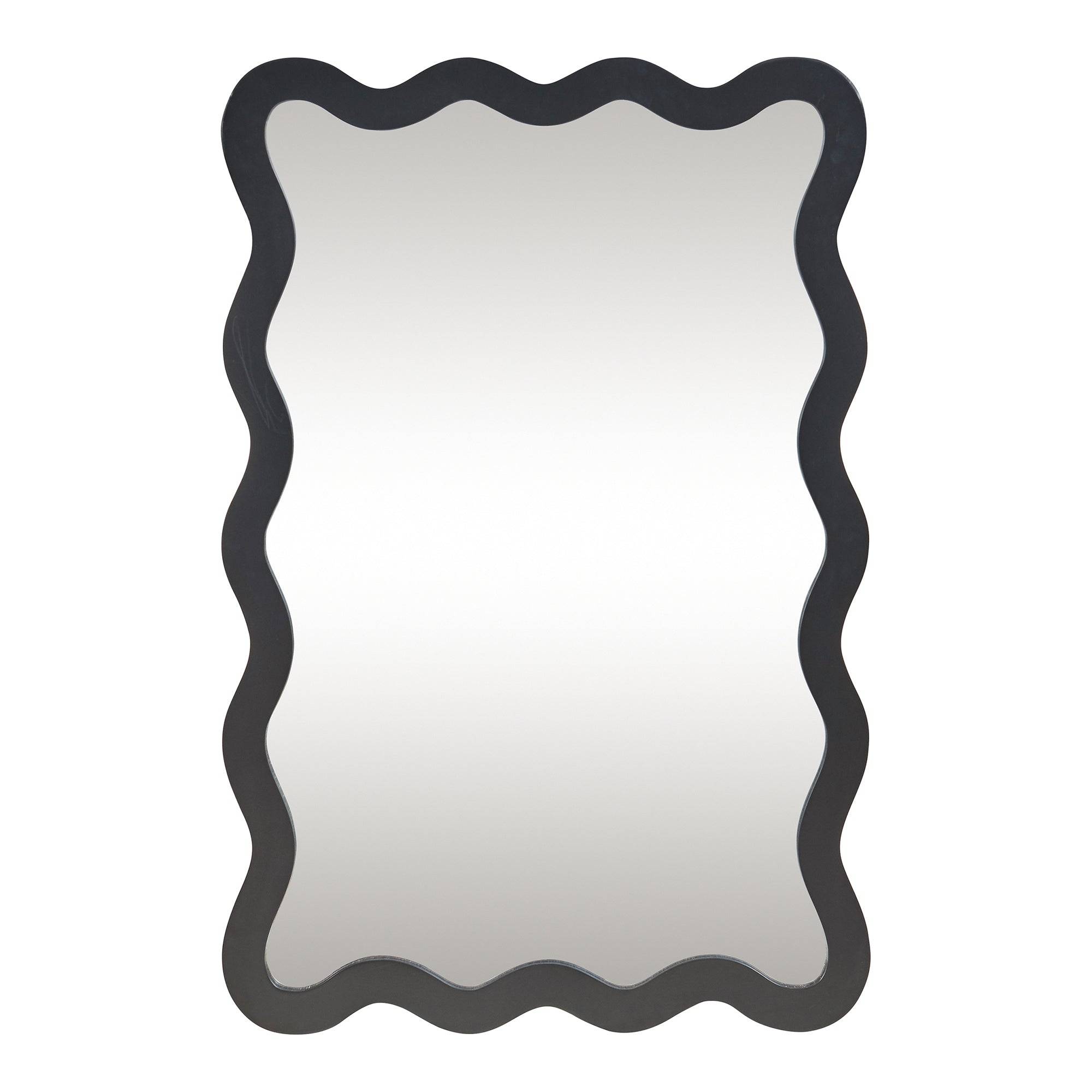 Miroir décoration moderne design mural 90 x 60 cm noir - Image 2