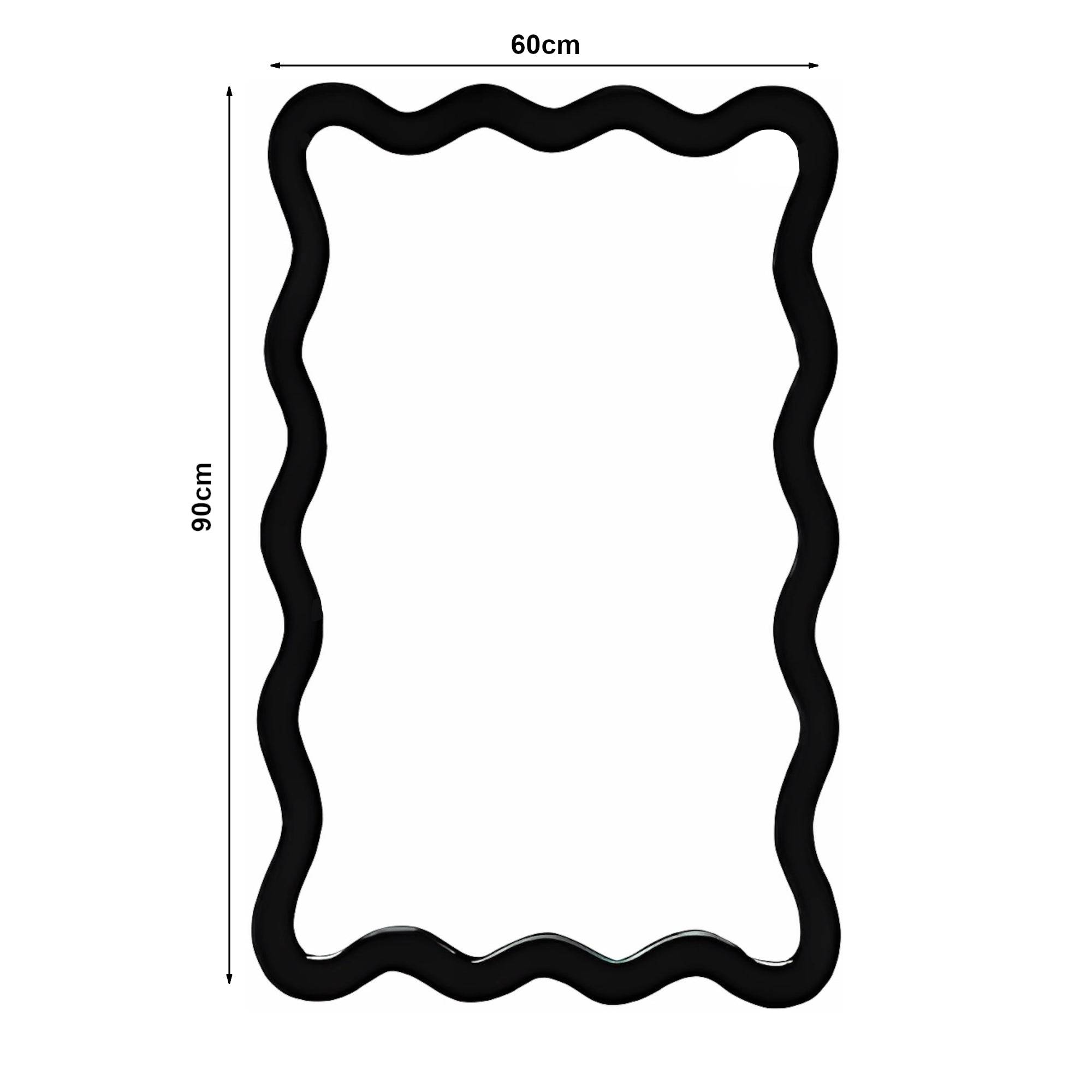 Miroir décoration moderne design mural 90 x 60 cm noir - Image 3