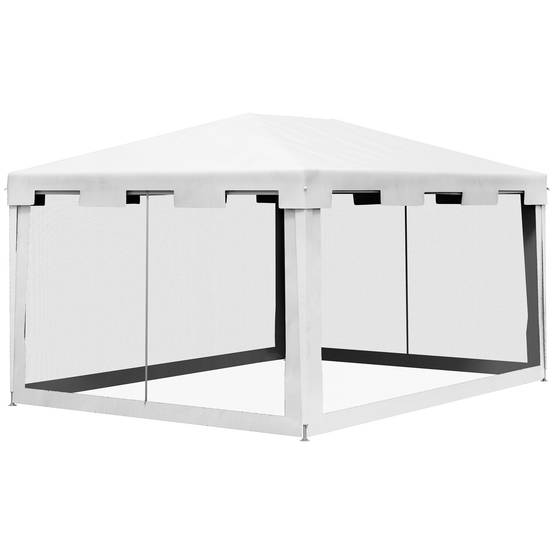 ComfortXL - Tonnelle de Jardin Métal Réceptions Extérieures Moustiquaires 4x3m Blanc - ComfortXL Outdoor Living - Image 2