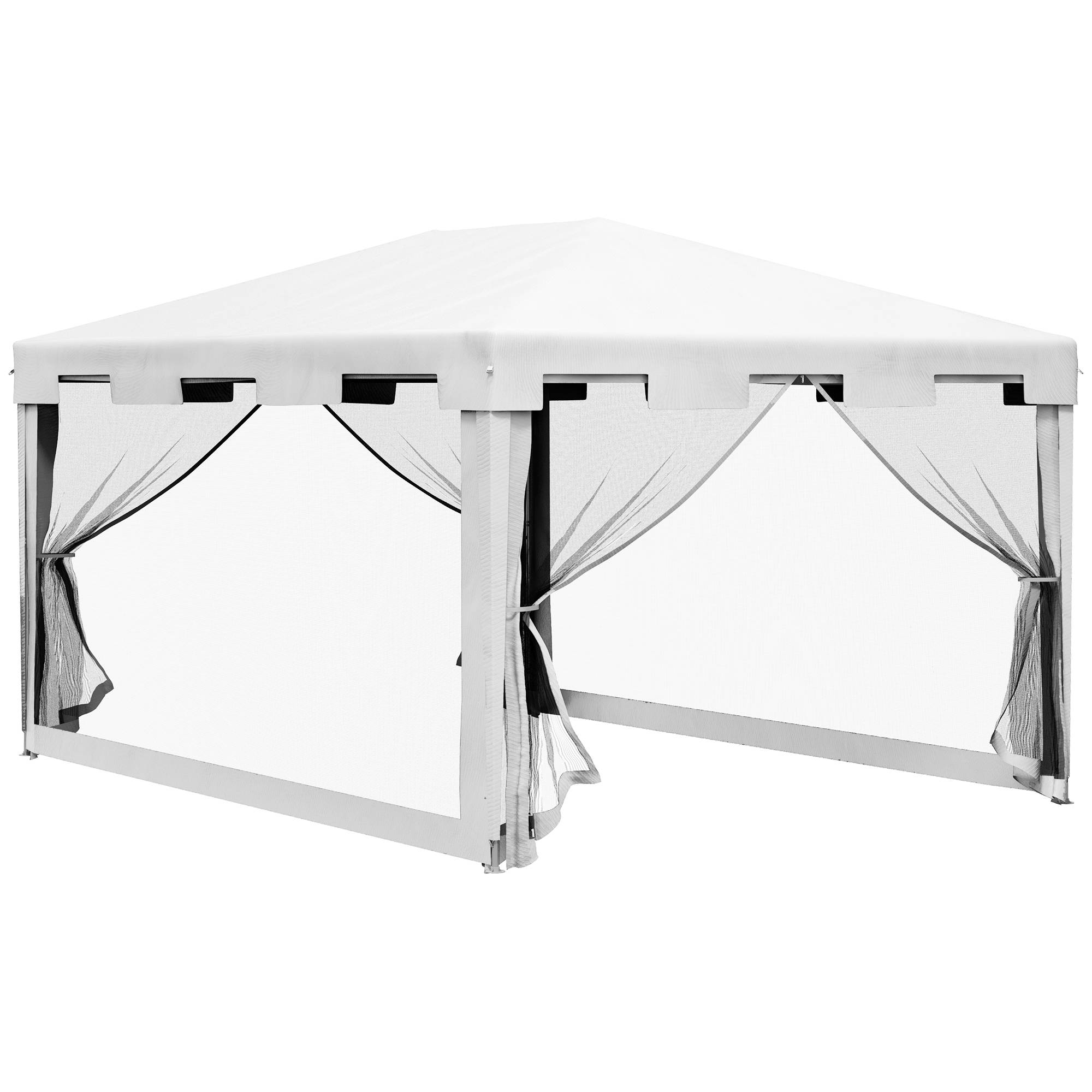 ComfortXL - Tonnelle de Jardin Métal Réceptions Extérieures Moustiquaires 4x3m Blanc - ComfortXL Outdoor Living - Image 1