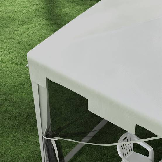 ComfortXL - Tonnelle de Jardin Métal Réceptions Extérieures Moustiquaires 4x3m Blanc - ComfortXL Outdoor Living - Image 10