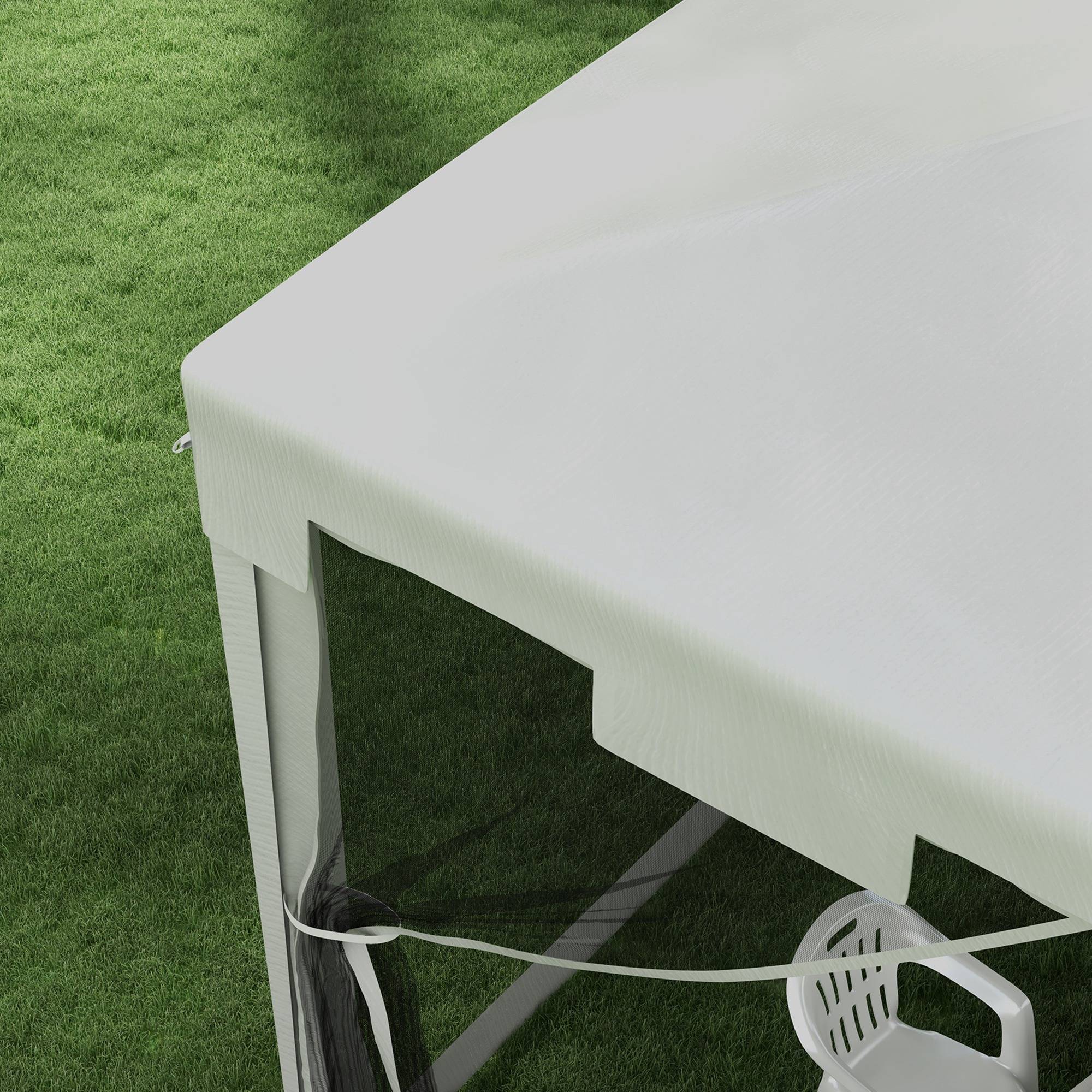 ComfortXL - Tonnelle de Jardin Métal Réceptions Extérieures Moustiquaires 4x3m Blanc - ComfortXL Outdoor Living - Image 10