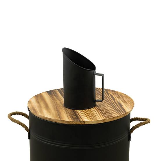 Pelle à granulés bois en métal noir avec tamis intégré - Image 4