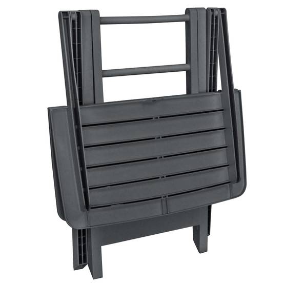 Ensemble de bistro pliable - Salon De Jardin 3 pcs Plastique Anthracite MI755 - Image 7
