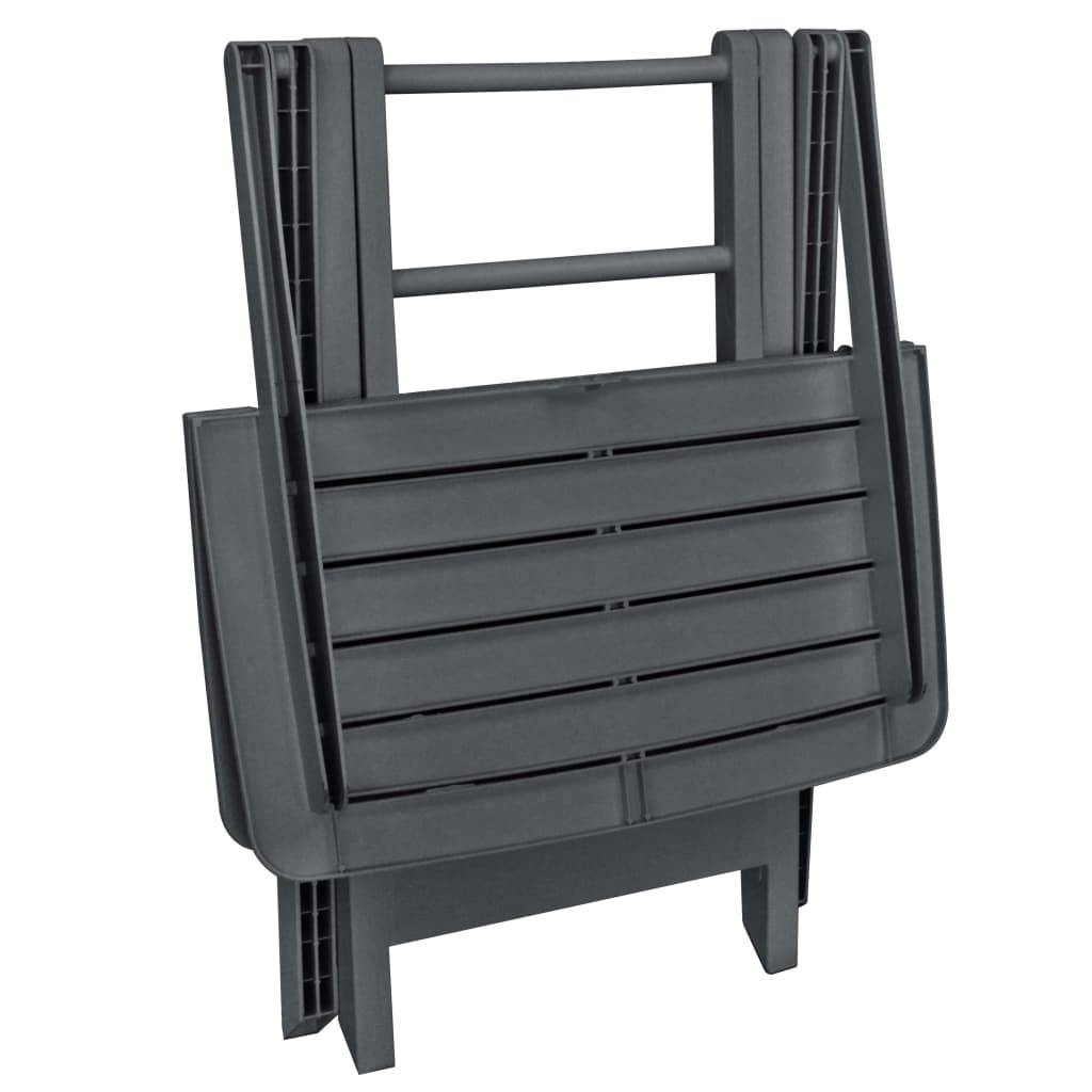 Ensemble de bistro pliable - Salon De Jardin 3 pcs Plastique Anthracite MI755 - Image 7