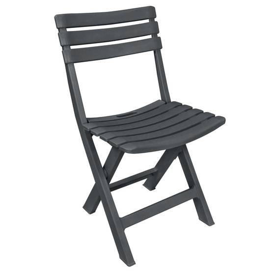 Ensemble de bistro pliable - Salon De Jardin 3 pcs Plastique Anthracite MI755 - Image 3