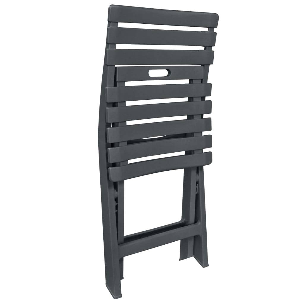 Ensemble de bistro pliable - Salon De Jardin 3 pcs Plastique Anthracite MI755 - Image 6
