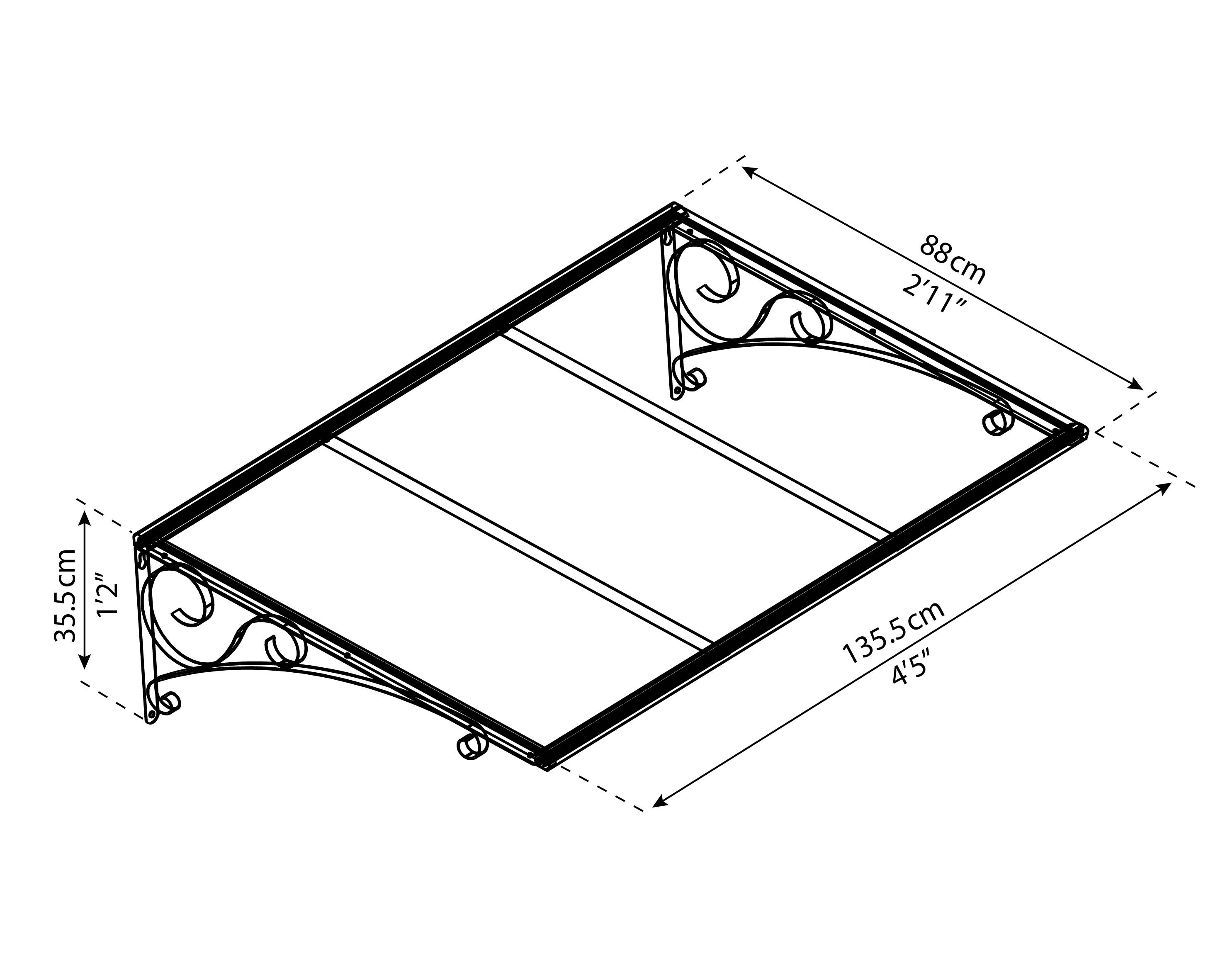 Canopia by Palram - Canopia Marquise de porte Venus 135.5 x 88 cm Gris 135.5 X 88 - Imagen 5