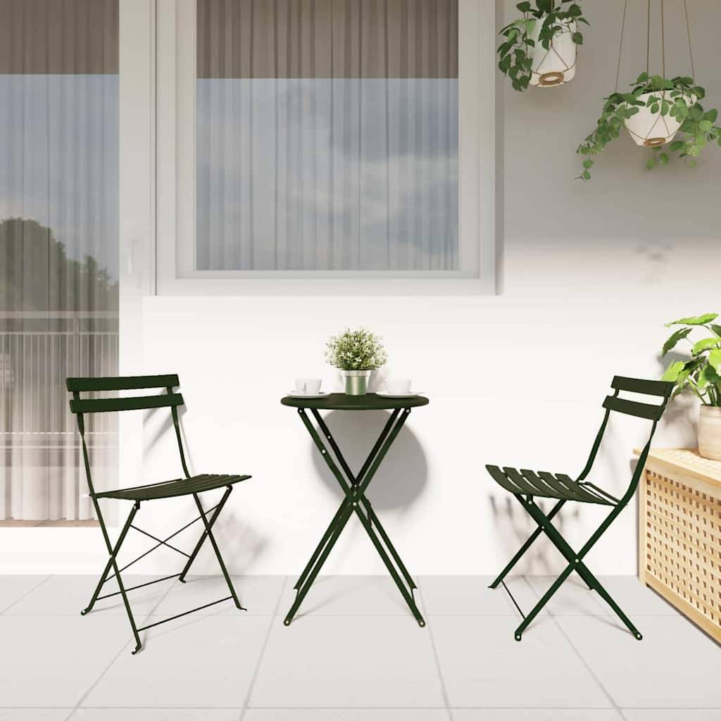 Prolenta Premium - Chaises de jardin métal vert  42 x 46 x 82 cm  - Prolenta premium p357.4 - Image 3