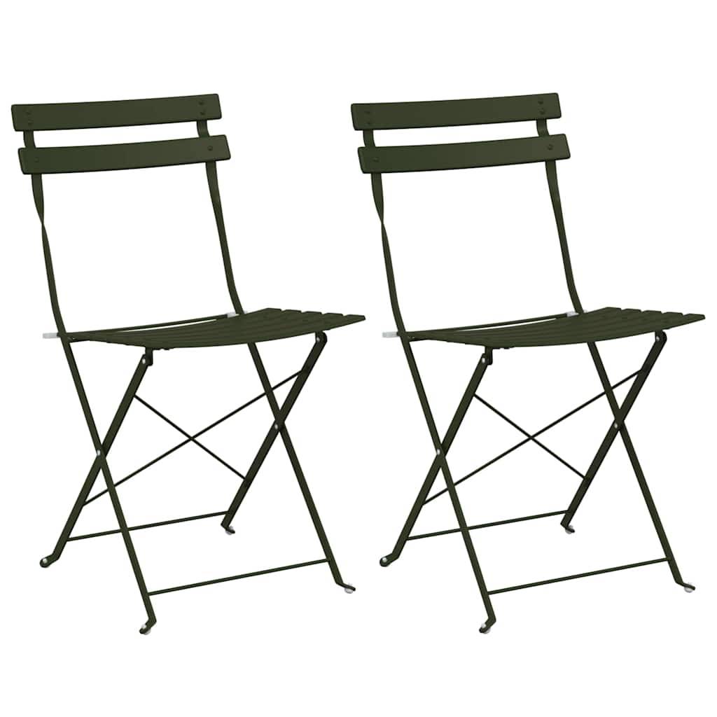 Prolenta Premium - Chaises de jardin métal vert  42 x 46 x 82 cm  - Prolenta premium p357.4