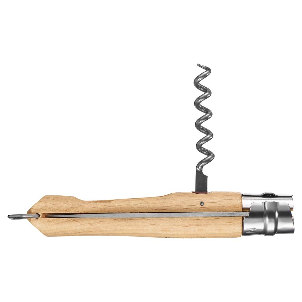 Opinel - Cuchillo de bolsillo N°10 en haya con sacacorchos y abrebotellas - Imagen 2