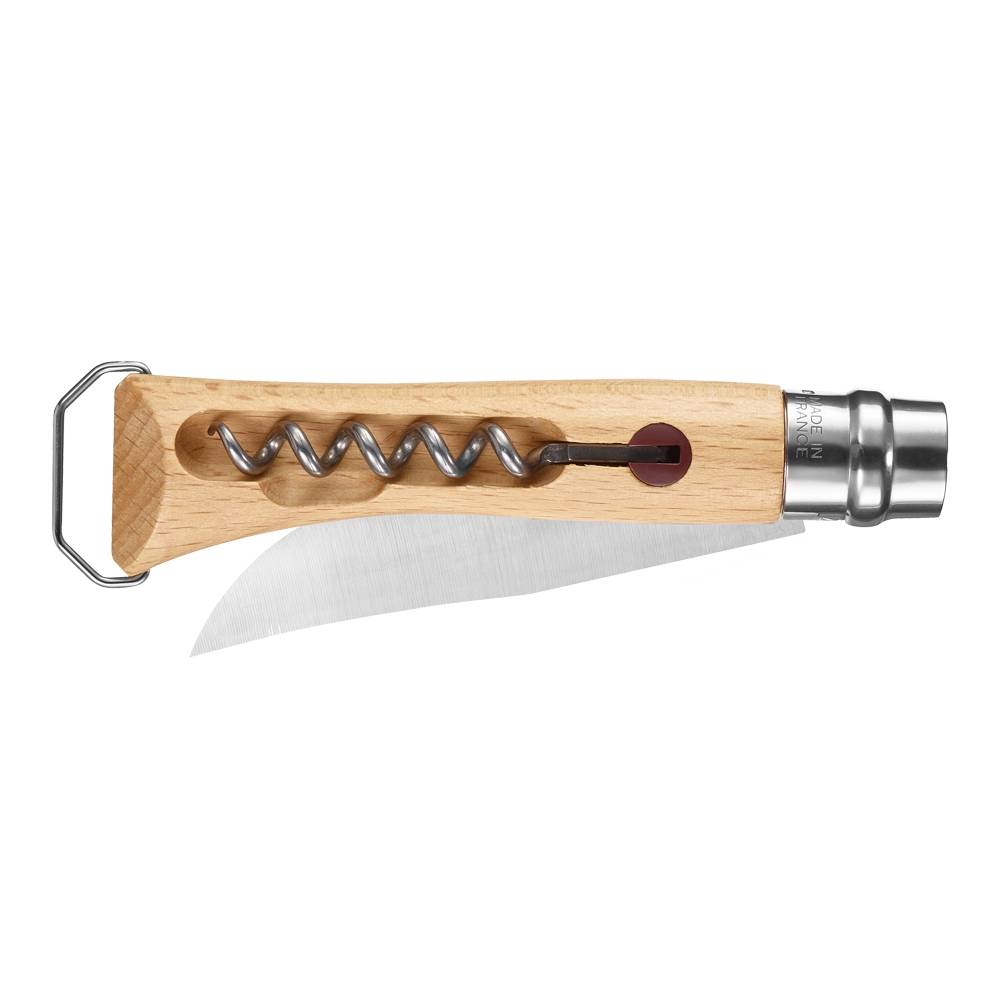 Opinel - Cuchillo de bolsillo N°10 en haya con sacacorchos y abrebotellas - Imagen 1