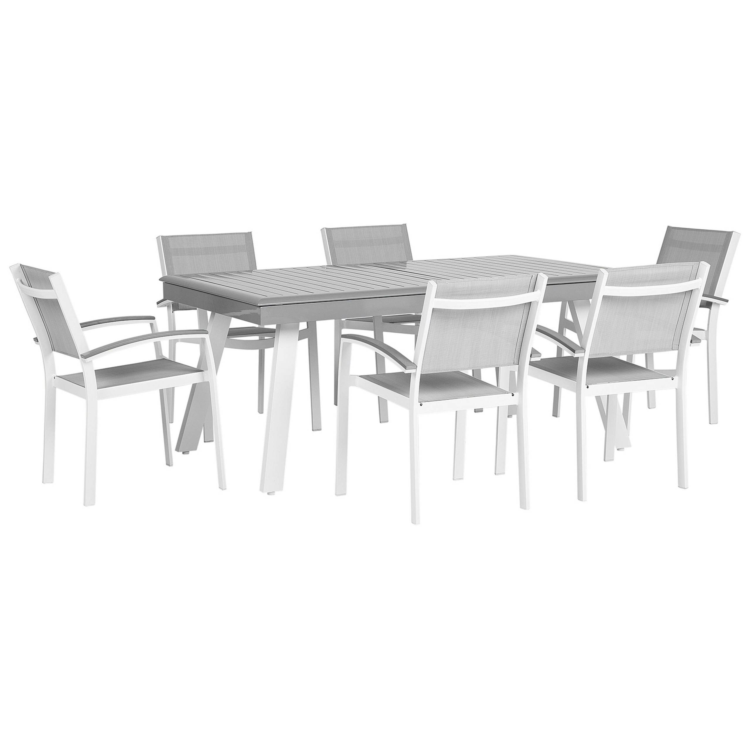 Beliani - Set de salle à manger, 6 Personnes Aluminium Gris PERETA - Beliani - Imagen 2