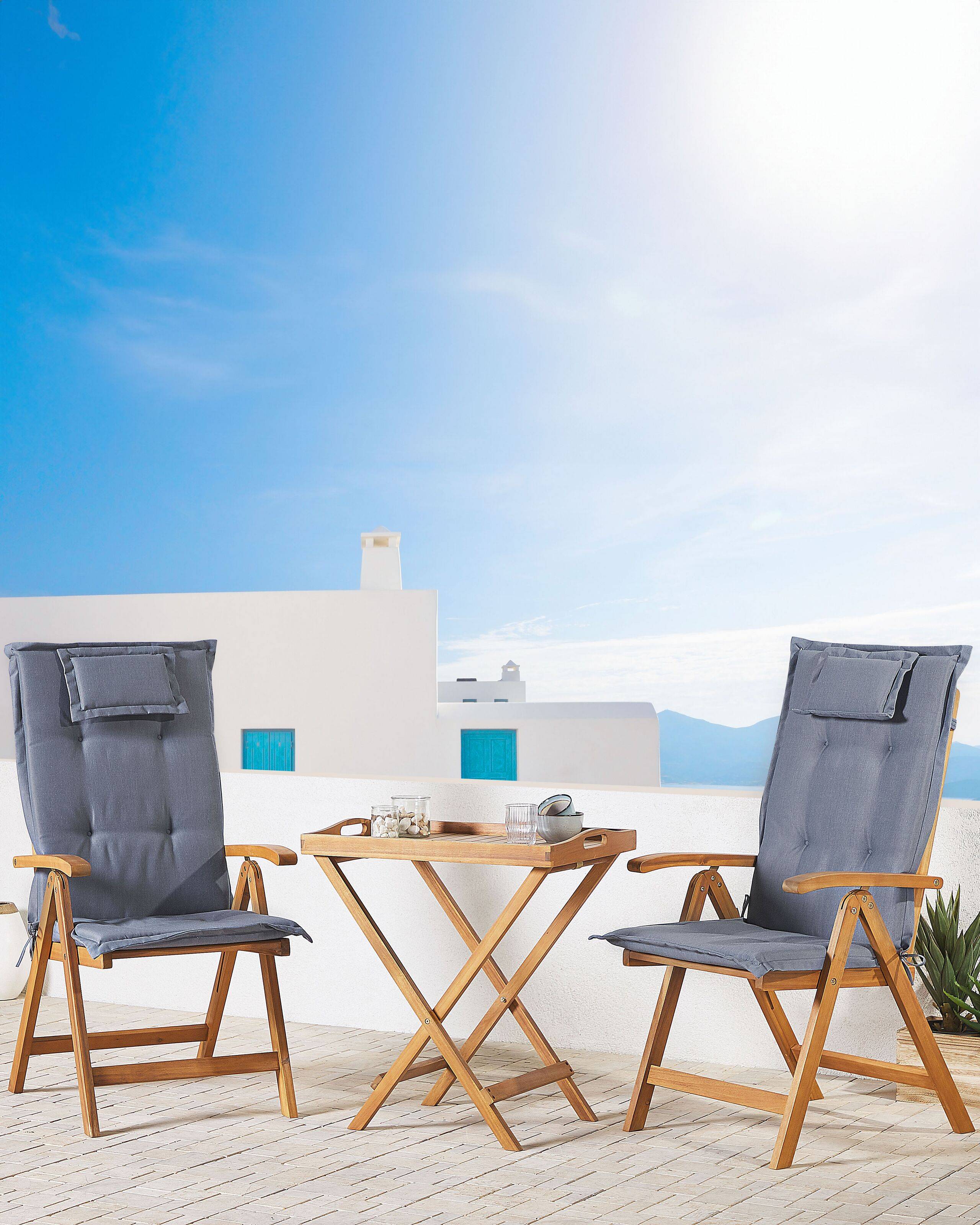 Beliani - Chaise de jardin Acacia Bleu JAVA - Beliani - Imagen 1