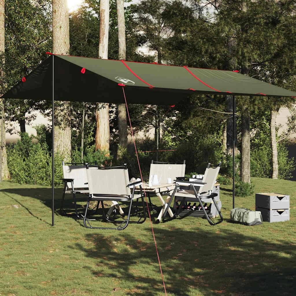 Grande Bâche De Camping 4,5 X 4,5 M Ultralégère Impermeable - Auvent Hexagonal Multifonction Plein Air