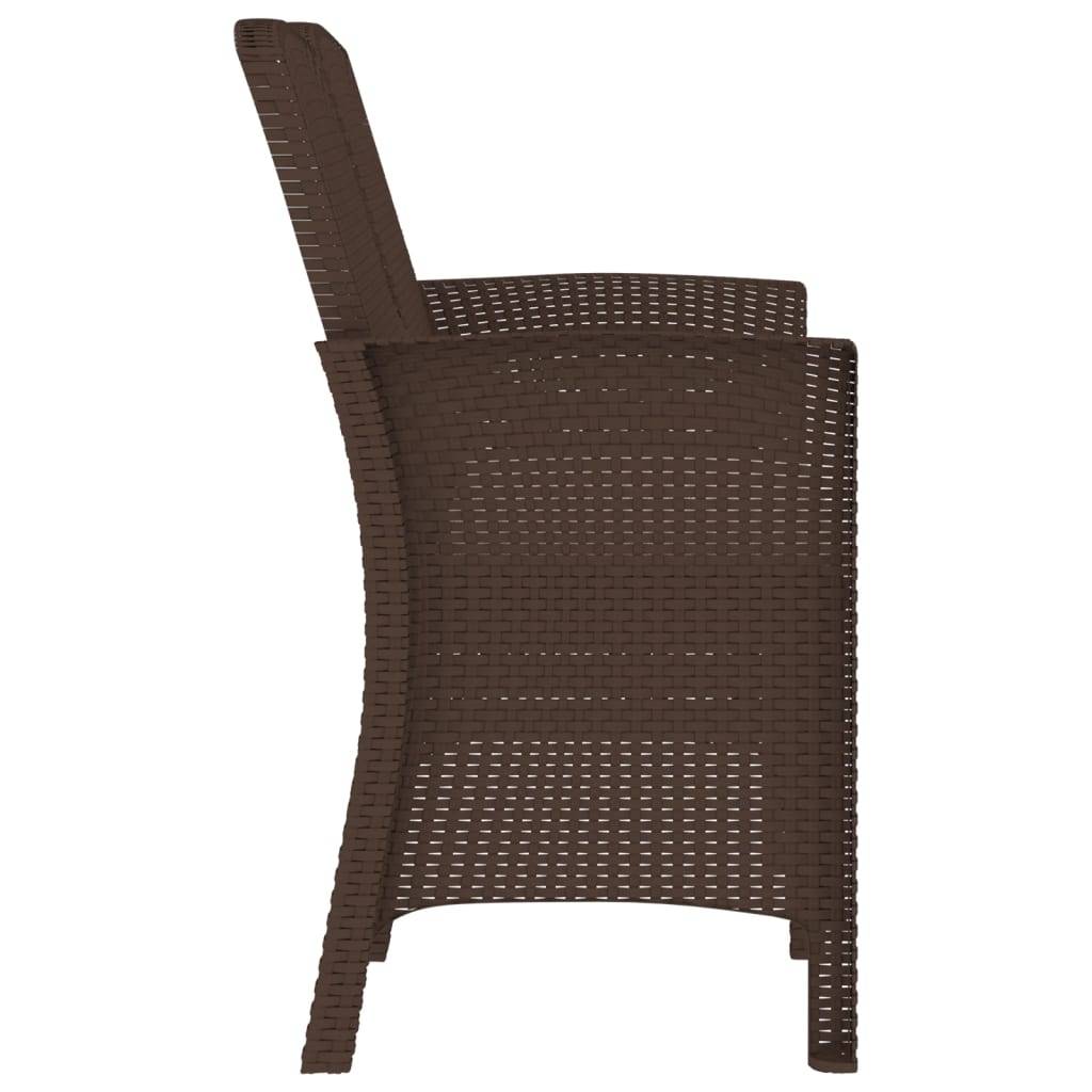 Helloshop26 - Banc de jardin meuble de patio d'extérieur terrasse 2 places avec coussins 120 x 58 x 90 cm rotin pp marron - Imagen 3
