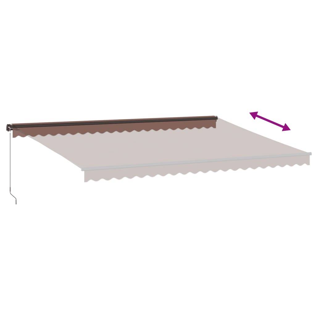 Store banne manuel Aluminium Terrasse et Balcon Protection UV 500x350 cm Marron - ComfortXL Outdoor Living - Image 5