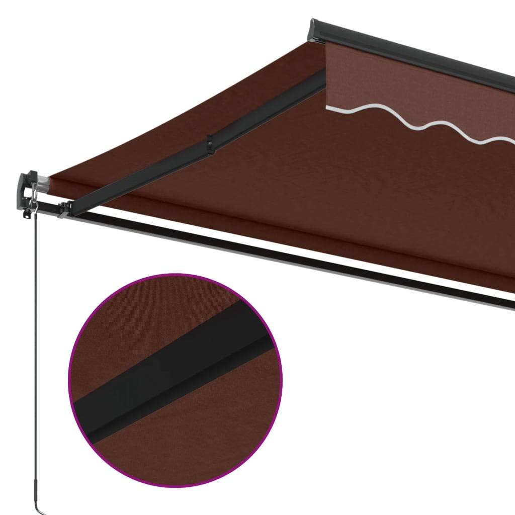 Store banne manuel Aluminium Terrasse et Balcon Protection UV 500x350 cm Marron - ComfortXL Outdoor Living - Image 7