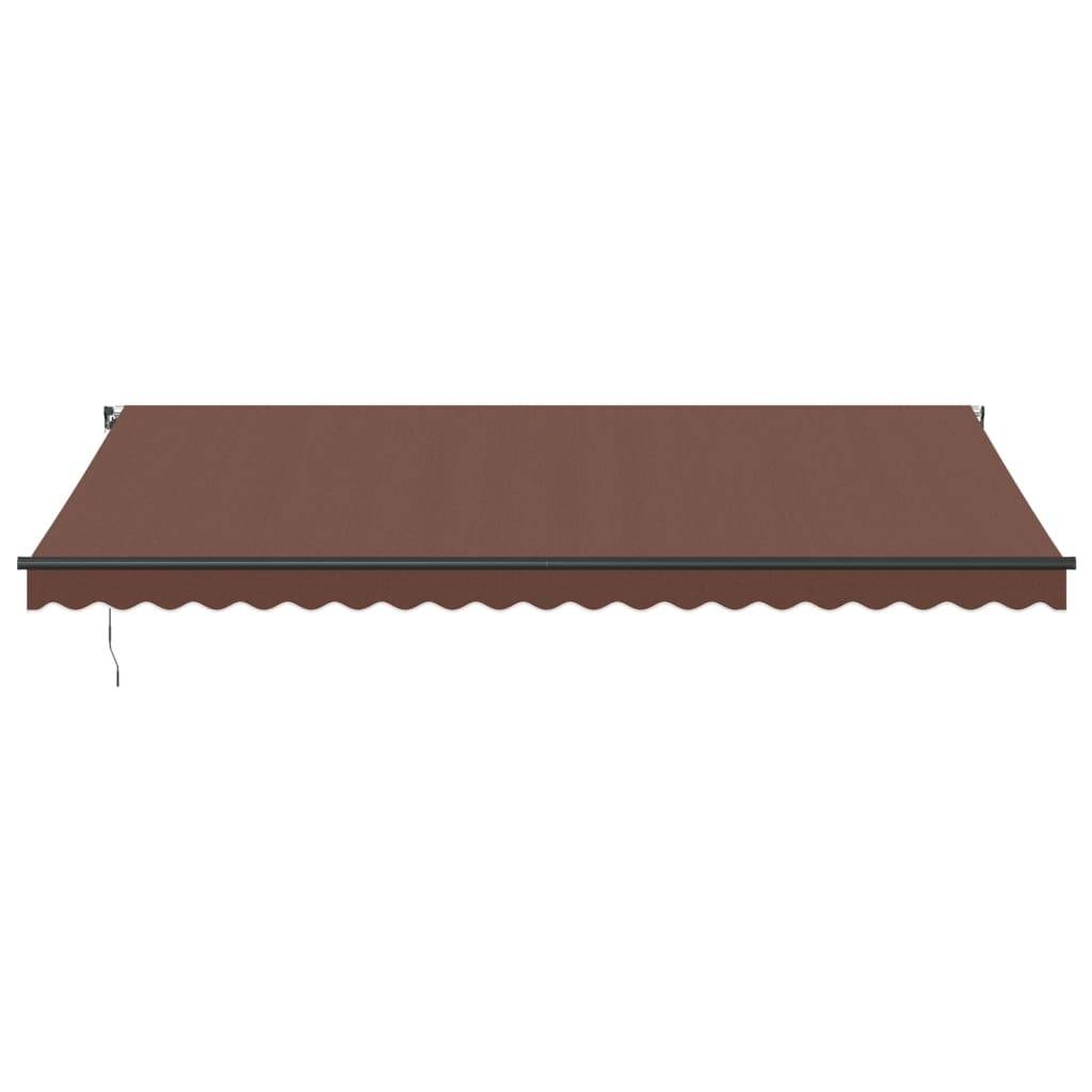 Store banne manuel Aluminium Terrasse et Balcon Protection UV 500x350 cm Marron - ComfortXL Outdoor Living - Image 3