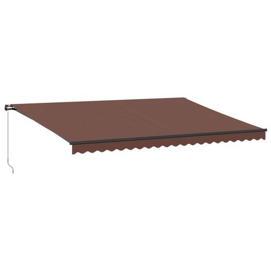 Store banne manuel Aluminium Terrasse et Balcon Protection UV 500x350 cm Marron - ComfortXL Outdoor Living - Image 2
