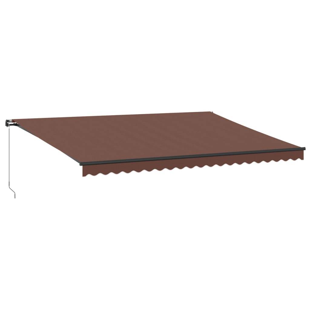 Store banne manuel Aluminium Terrasse et Balcon Protection UV 500x350 cm Marron - ComfortXL Outdoor Living - Image 2