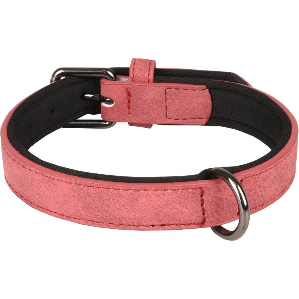 Flamingo - Collier taille M 31-39 cm en simili cuir et néoprène DELU, couleur rouge pour chien - Imagen 2