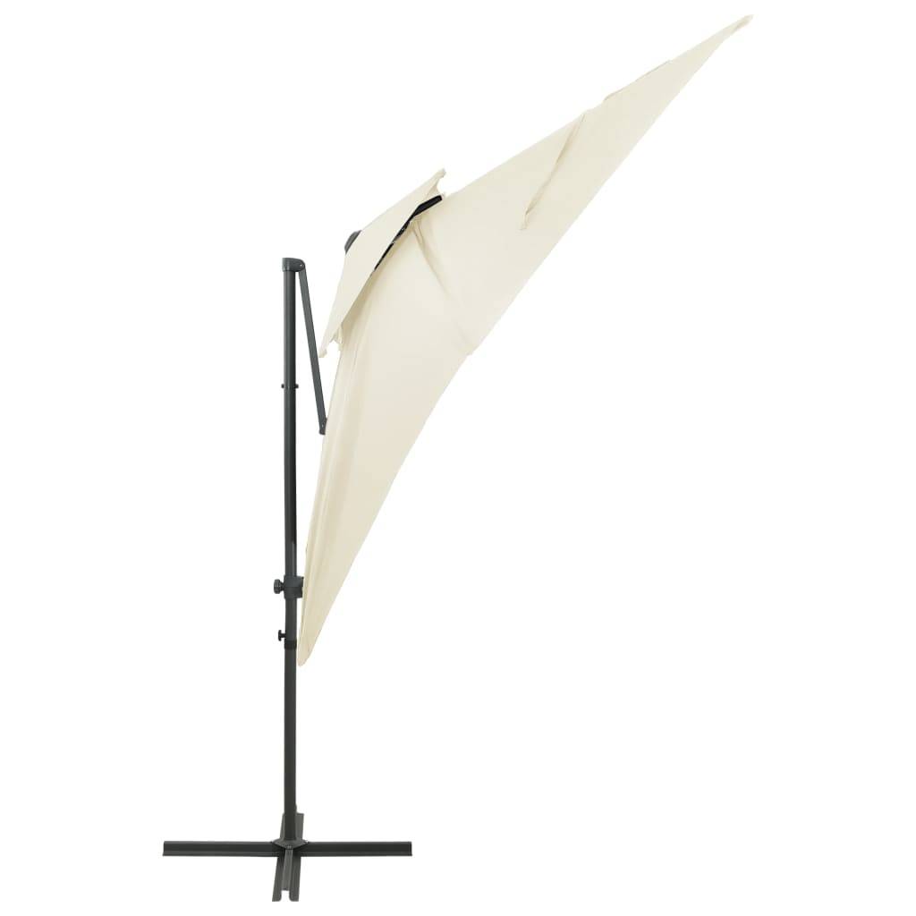 Helloshop26 - Parasol déporté à double toit 250 x 250 cm sable - Imagen 3