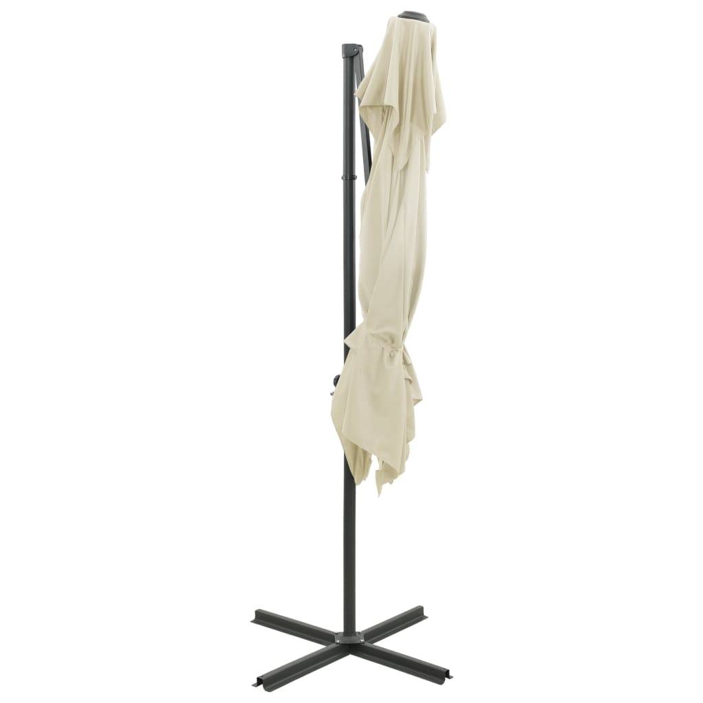 Helloshop26 - Parasol déporté à double toit 250 x 250 cm sable - Imagen 4