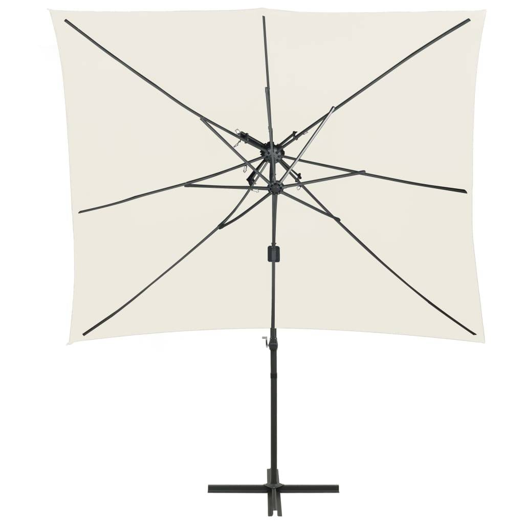 Helloshop26 - Parasol déporté à double toit 250 x 250 cm sable - Imagen 2