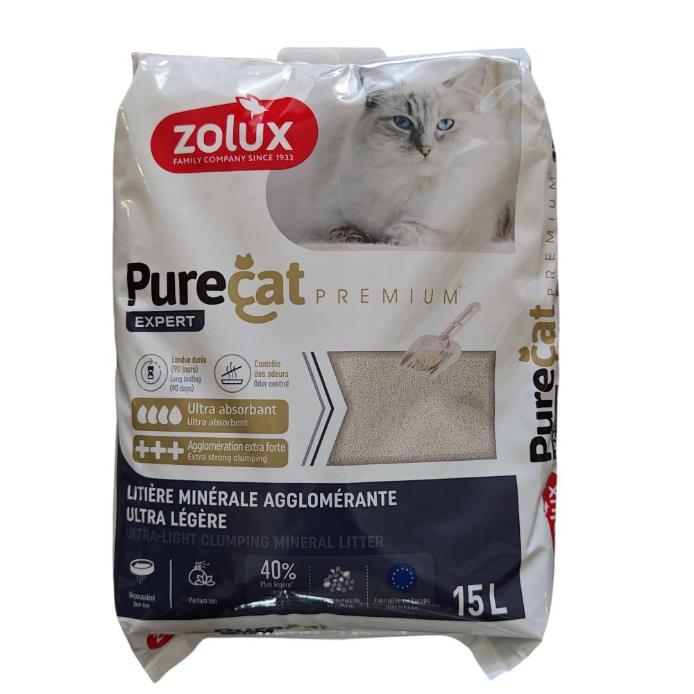 Zolux - Litière agglomérante minérale 15 Litres soit 9.8 kg  pour chat - Imagen 1