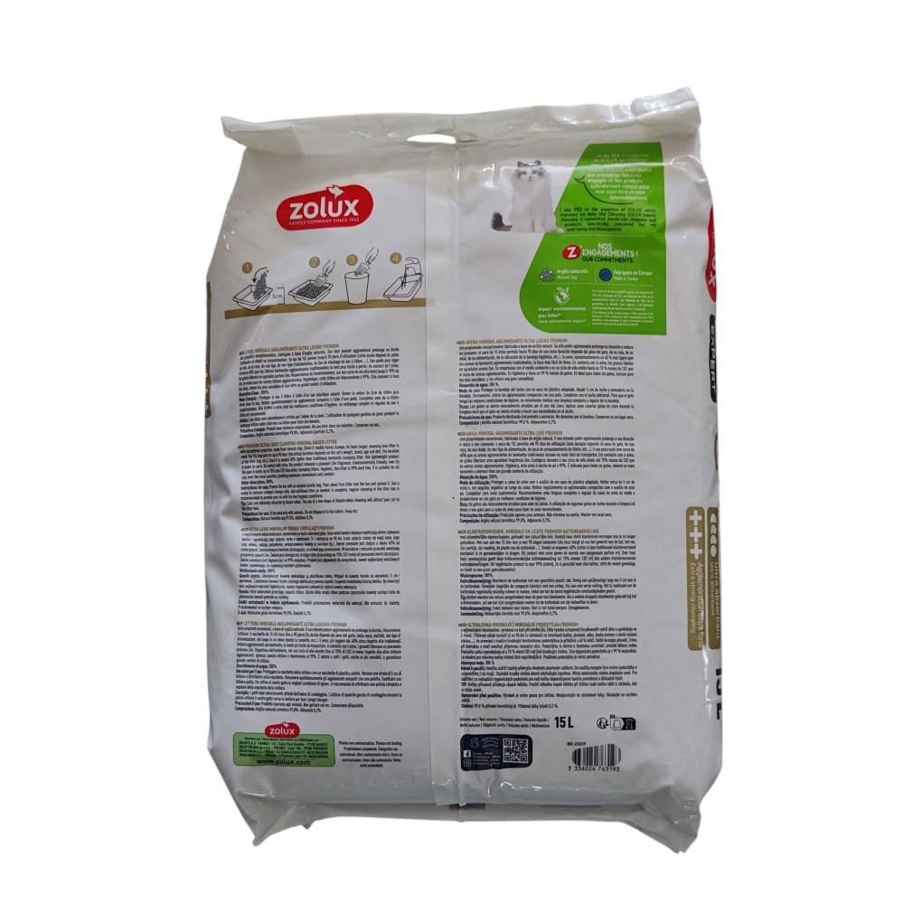 Zolux - Litière agglomérante minérale 15 Litres soit 9.8 kg  pour chat - Imagen 3