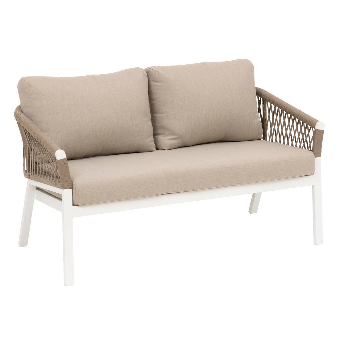 Hesperide - Canapé de jardin "Oriengo" 2 places taupe & blanc Hespéride - Imagen 2