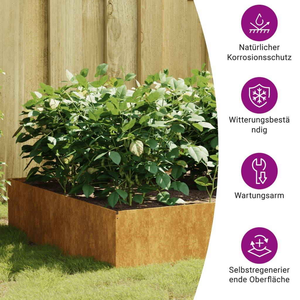 ComfortXL - Carré potager acier Corten pour jardin 100x100x41 cm – ComfortXL Outdoor Living - Image 8