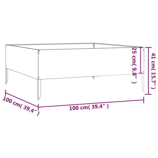 ComfortXL - Carré potager acier Corten pour jardin 100x100x41 cm – ComfortXL Outdoor Living - Image 7