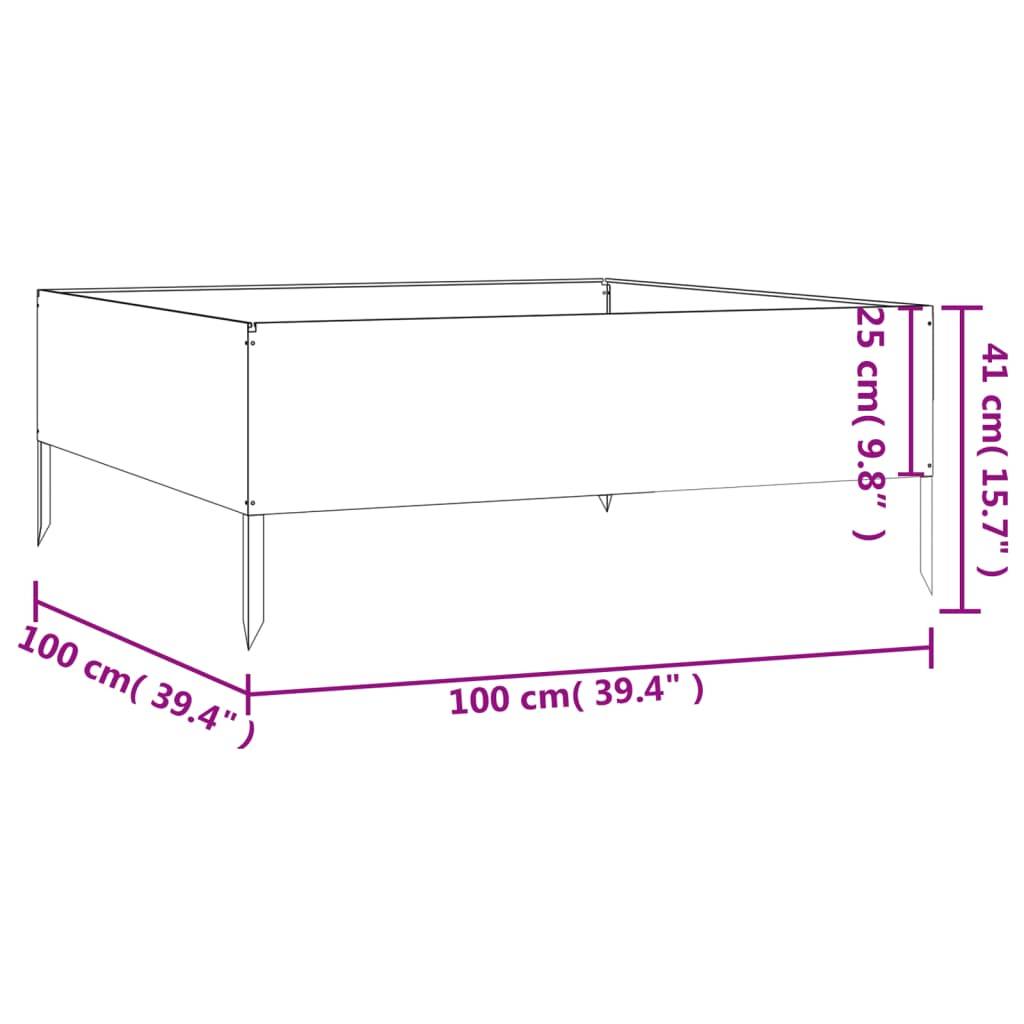 ComfortXL - Carré potager acier Corten pour jardin 100x100x41 cm – ComfortXL Outdoor Living - Image 7