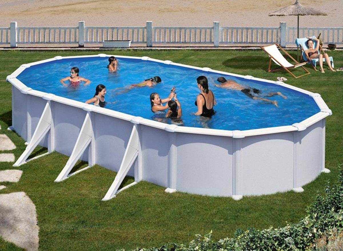 Gré - Piscine acier blanc Atlantis ovale 7,44 x 3,99 x 1,32 m - Gré - Image 1