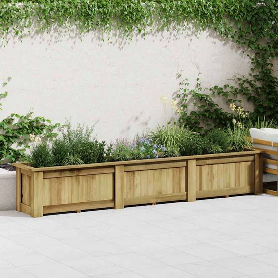 Jardinière surélevée | Pot de fleurs | Cache-pot | Bac à fleurs 291x50x50 cm Bois de pin imprégné - Image 3