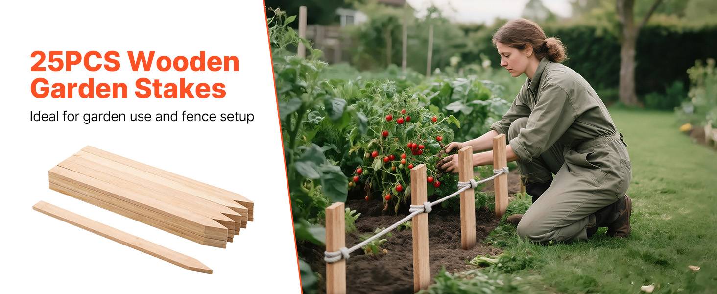 VEVOR Piquets de Clôture Jardin Bois Poteaux à Pointe 25 PCS 12,7x38,1x609,6 mm - Image 9