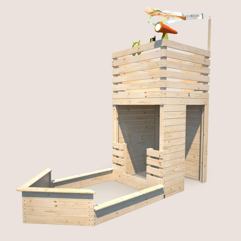 Soulet - Cabane bateau en bois extérieur avec bac à sable PIRATE - Imagen 4
