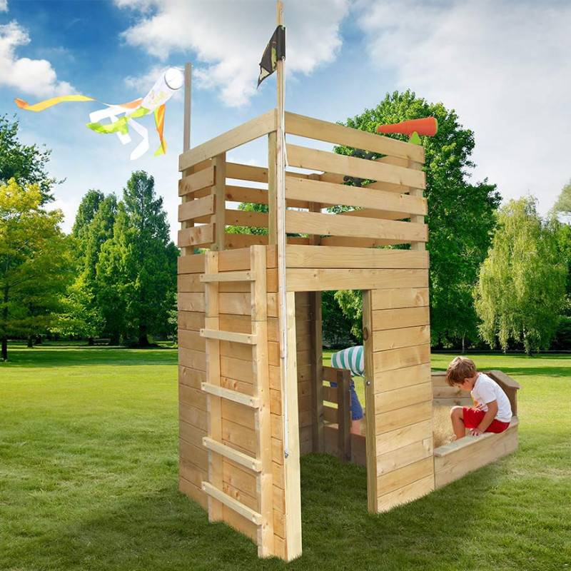 Soulet - Cabane bateau en bois extérieur avec bac à sable PIRATE - Imagen 2