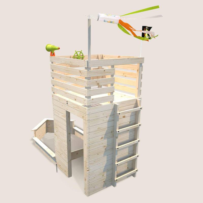 Soulet - Cabane bateau en bois extérieur avec bac à sable PIRATE - Imagen 5