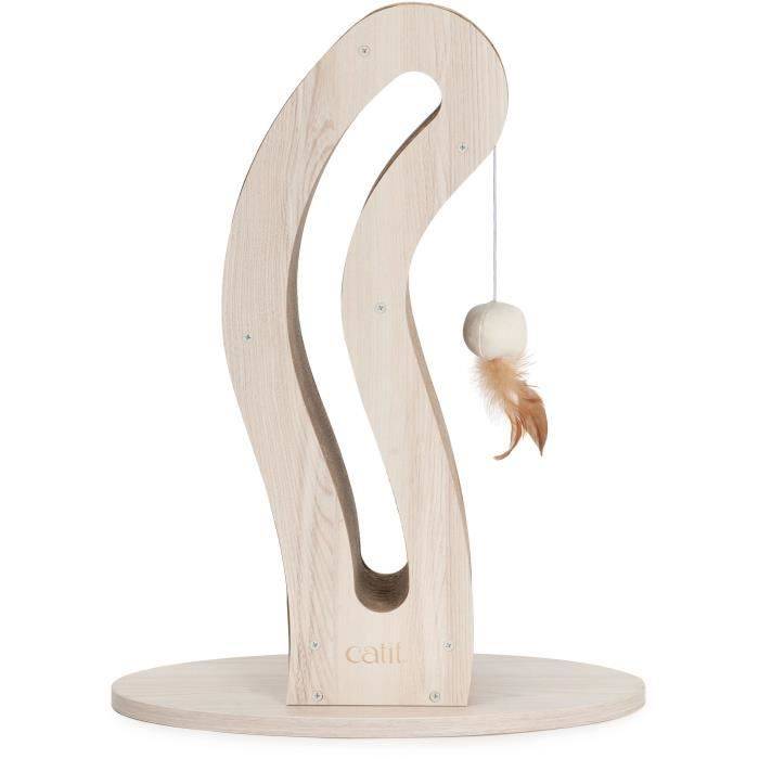 Le griffoir Catit PIXI, en forme de queue de chat, est parfait pour préserver votre mobilier. Avec son design élégant en chene naturel, il est fabriq - Image 1