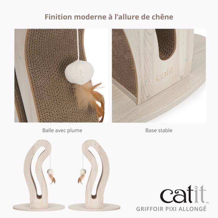 Le griffoir Catit PIXI, en forme de queue de chat, est parfait pour préserver votre mobilier. Avec son design élégant en chene naturel, il est fabriq - Image 4