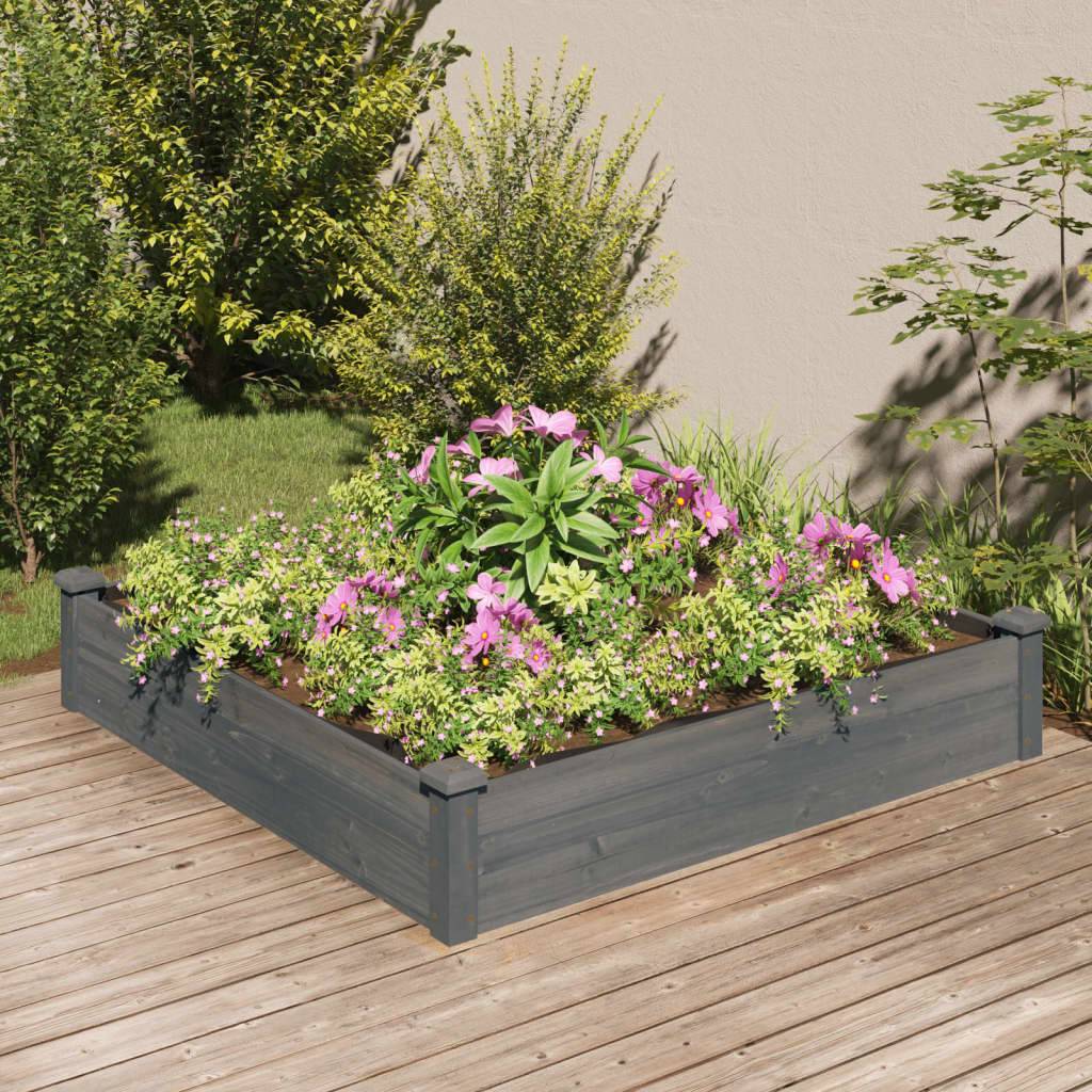 ComfortXL - Grand carré potager bois massif avec doublure jardin gris 120x120cm – ComfortXL Outdoor Living