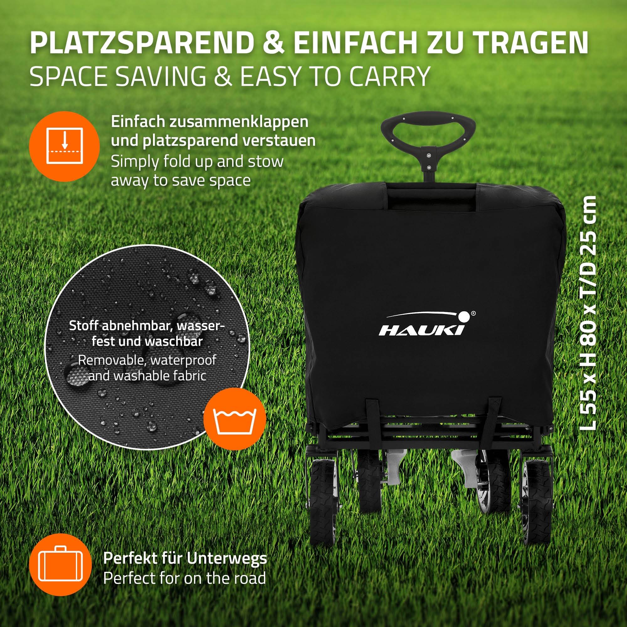 Chariot pliable avec toit noir-gris poussette de plage avec poches et siège à 2 places roulette avec freins pivotante 360° charge 120 kg pour enfant - Imagen 7