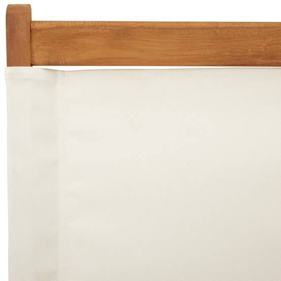 Lot de 2 Chaises de jardin - Chaises d'extérieur - Fauteuils de jardin blanc crème bois acacia massif tissu - Image 9